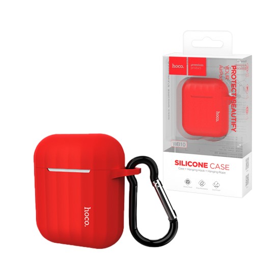 Silicone Case Hoco WB10 For Airpods 1/Airpods 2 Red